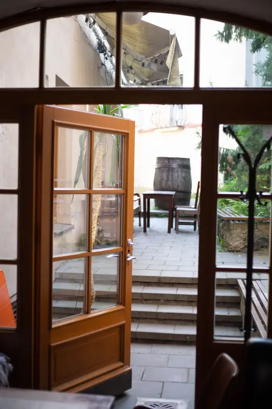 Doors opening onto the inner courtyard